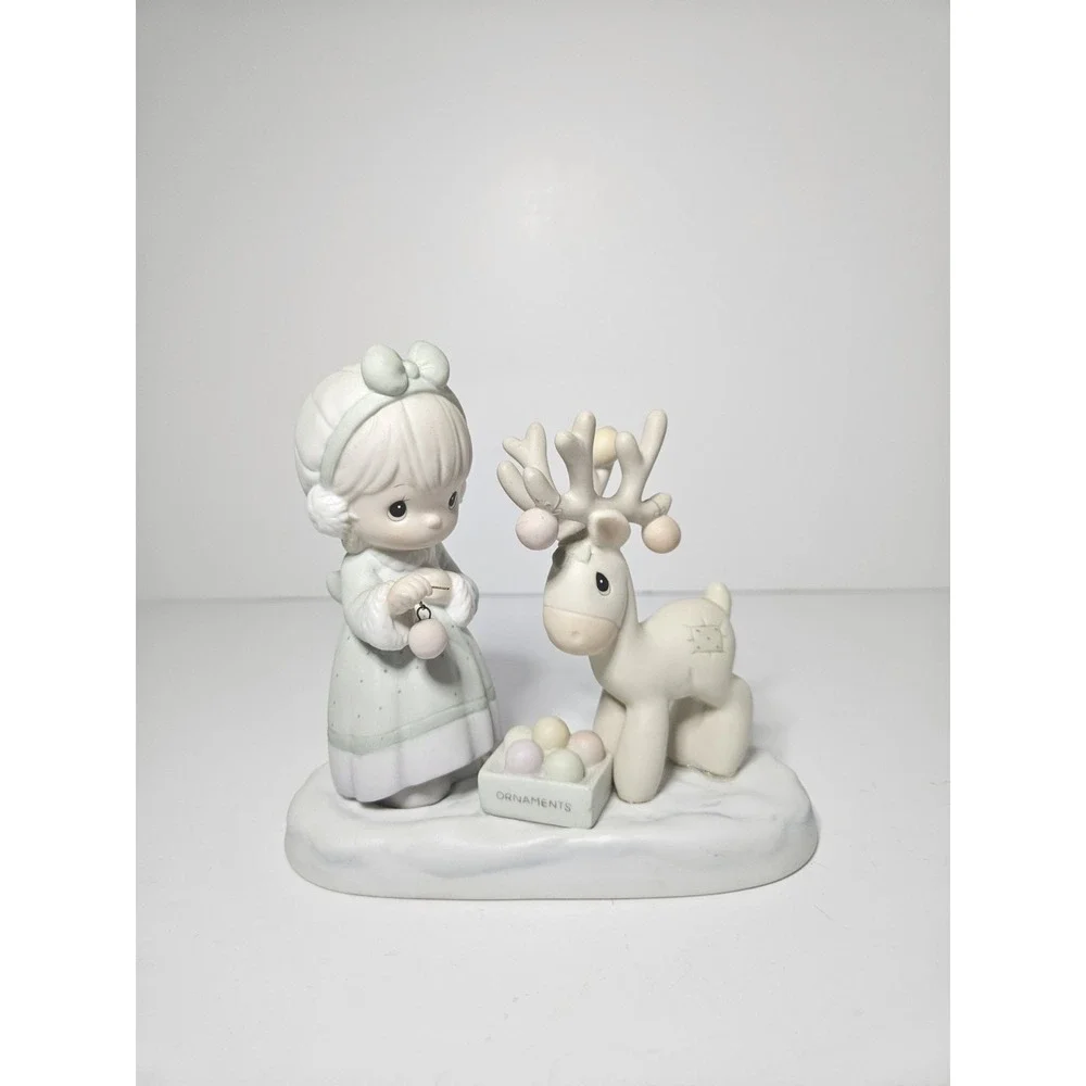 Precious Moments Merry Christmas Deer Figurine 522317 Vintage 1989 Enesco